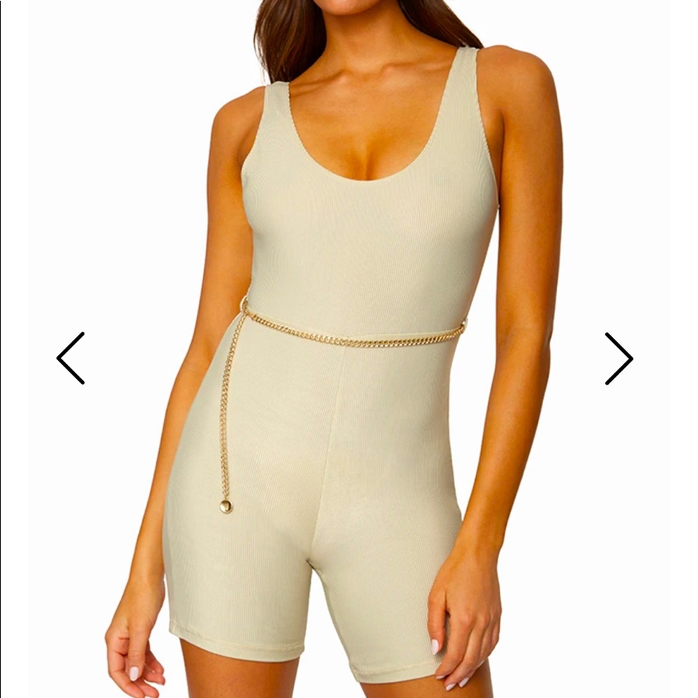 WeWoreWhat Ribbed Scooped Romper